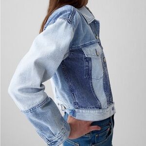 Patchwork Icon Cropped Jean Jacket Gap